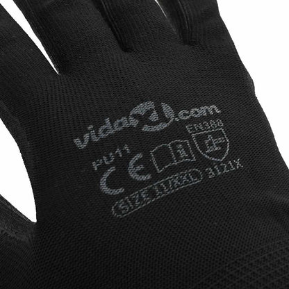 Work Gloves 24 pcs Black 11 / XXL Polyester