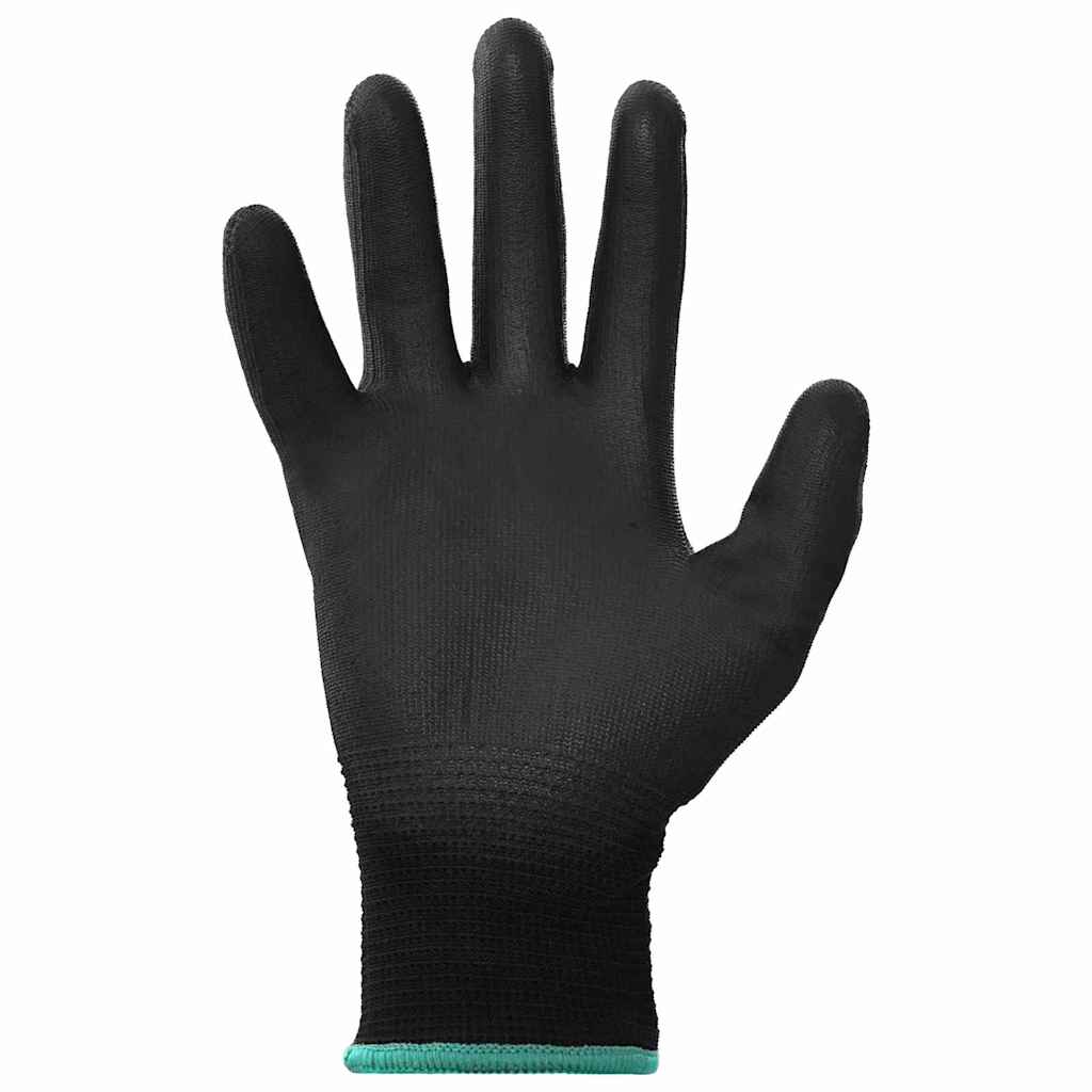 Work Gloves 24 pcs Black 11 / XXL Polyester