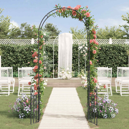 Garden Arch with Lock Black 102 x 50 x 218 cm