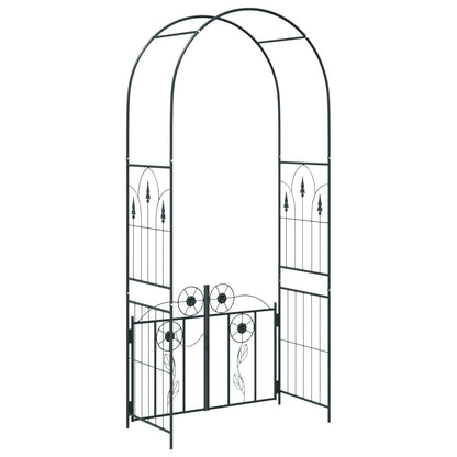 Garden Arch with Lock Black 102 x 50 x 218 cm