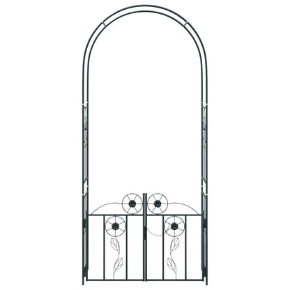 Garden Arch with Lock Black 102 x 50 x 218 cm