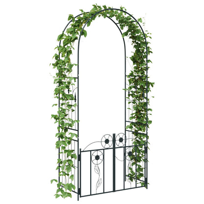 Garden Arch with Lock Black 102 x 50 x 218 cm