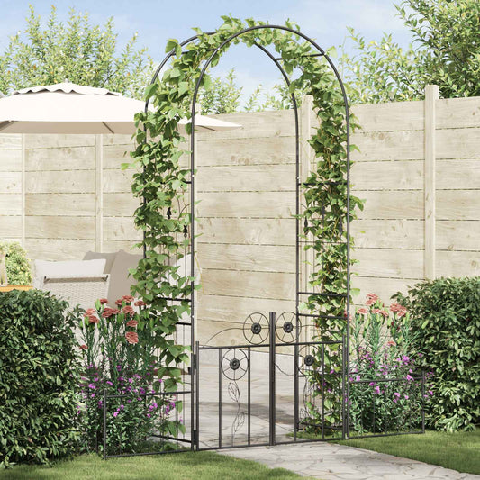 Garden Arch Black 203 x 50 x 218 cm Steel