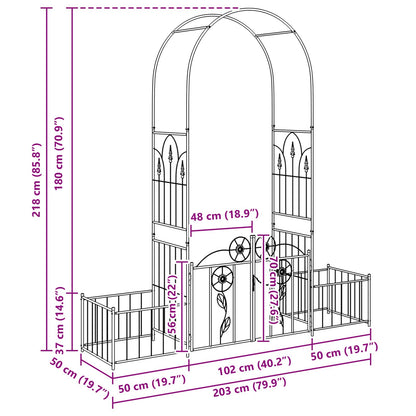 Garden Arch with Lock Green 203 x 50 x 218 cm