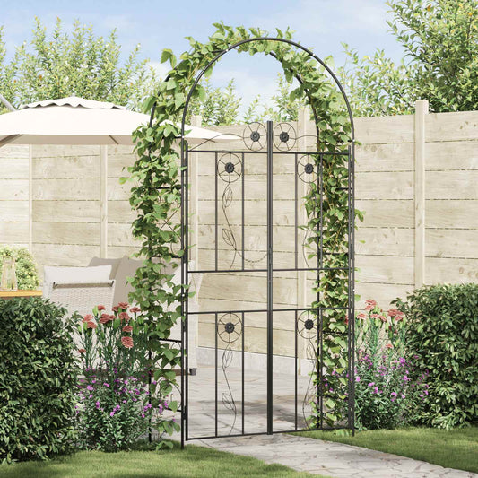 Garden Arch Black 115 x 37 x 226 cm Steel