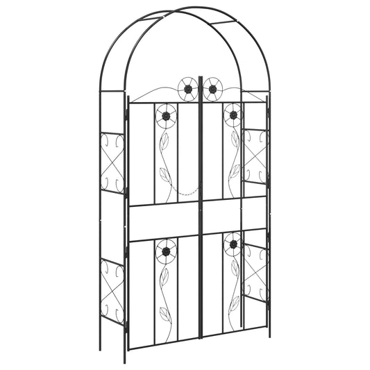 Garden Arch Black 115 x 37 x 226 cm Steel