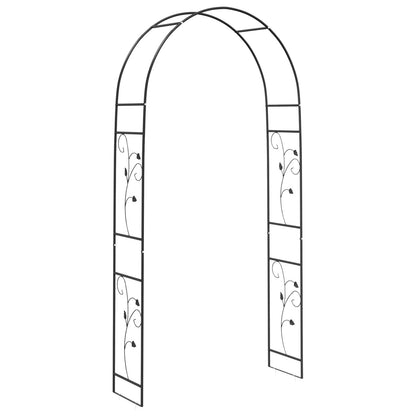 Garden Arch Floral Black 115 x 37 x 231 cm