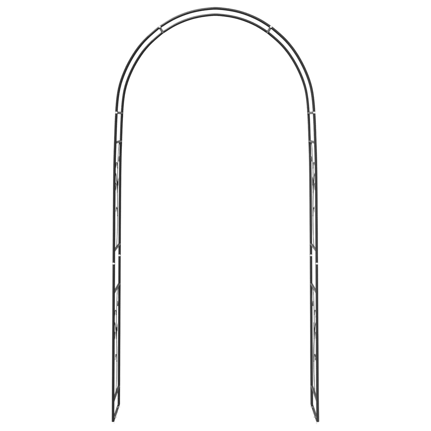 Garden Arch Floral Black 115 x 37 x 231 cm
