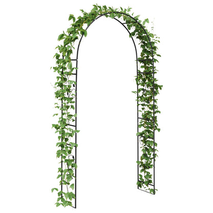 Garden Arch Floral Black 115 x 37 x 231 cm