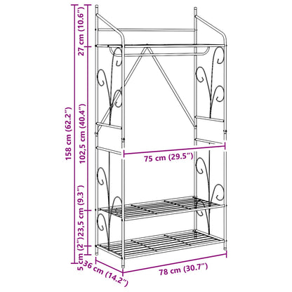 Open Wardrobe Plain 78 x 36 x 158 cm