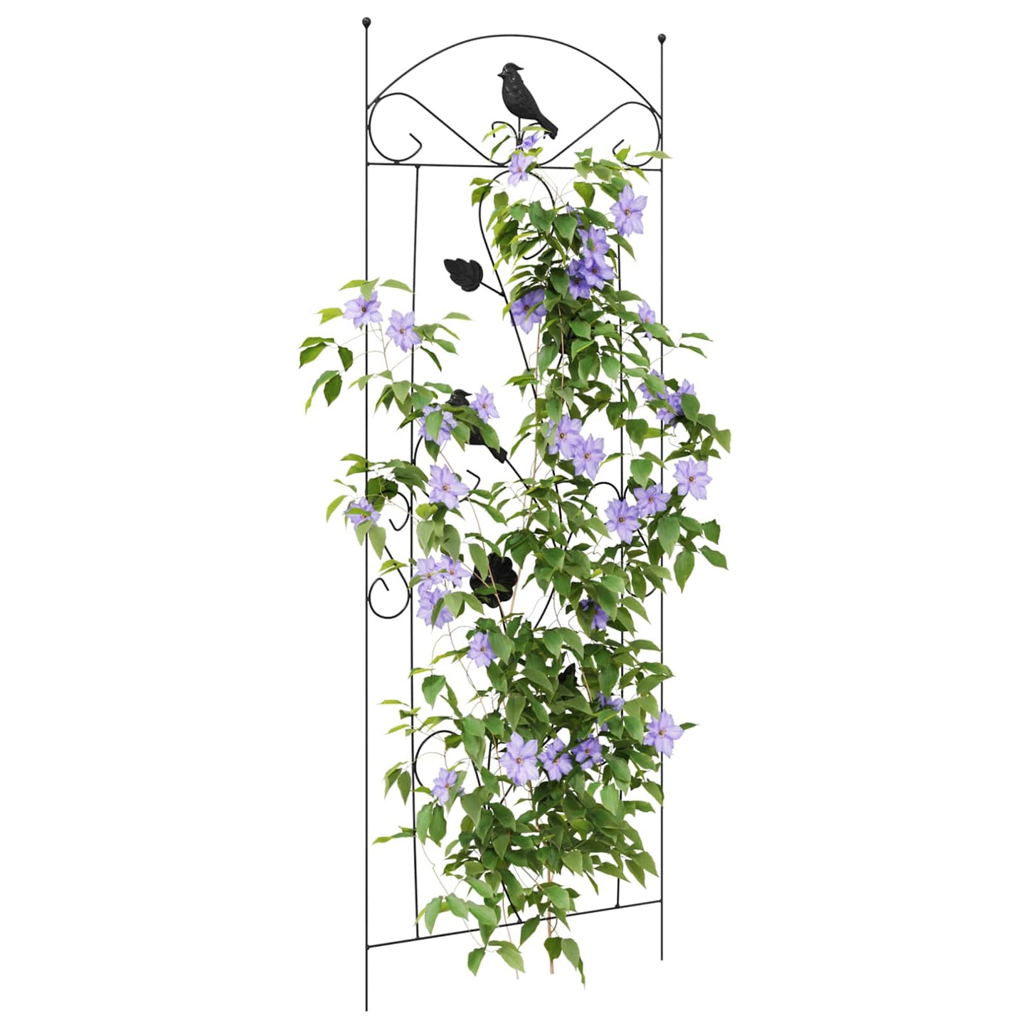 Garden Fence 3 pcs Black 112 x 40 cm Steel