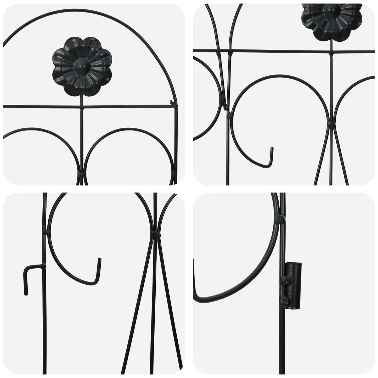 Garden Fence 5 pcs Black Steel