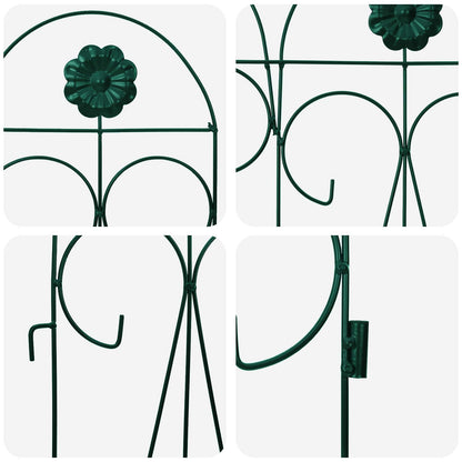 Garden Fence 5 pcs Green Steel