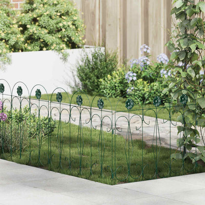 Garden Fence 5 pcs Green Steel