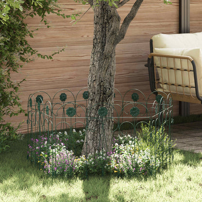 Garden Fence 5 pcs Green Steel