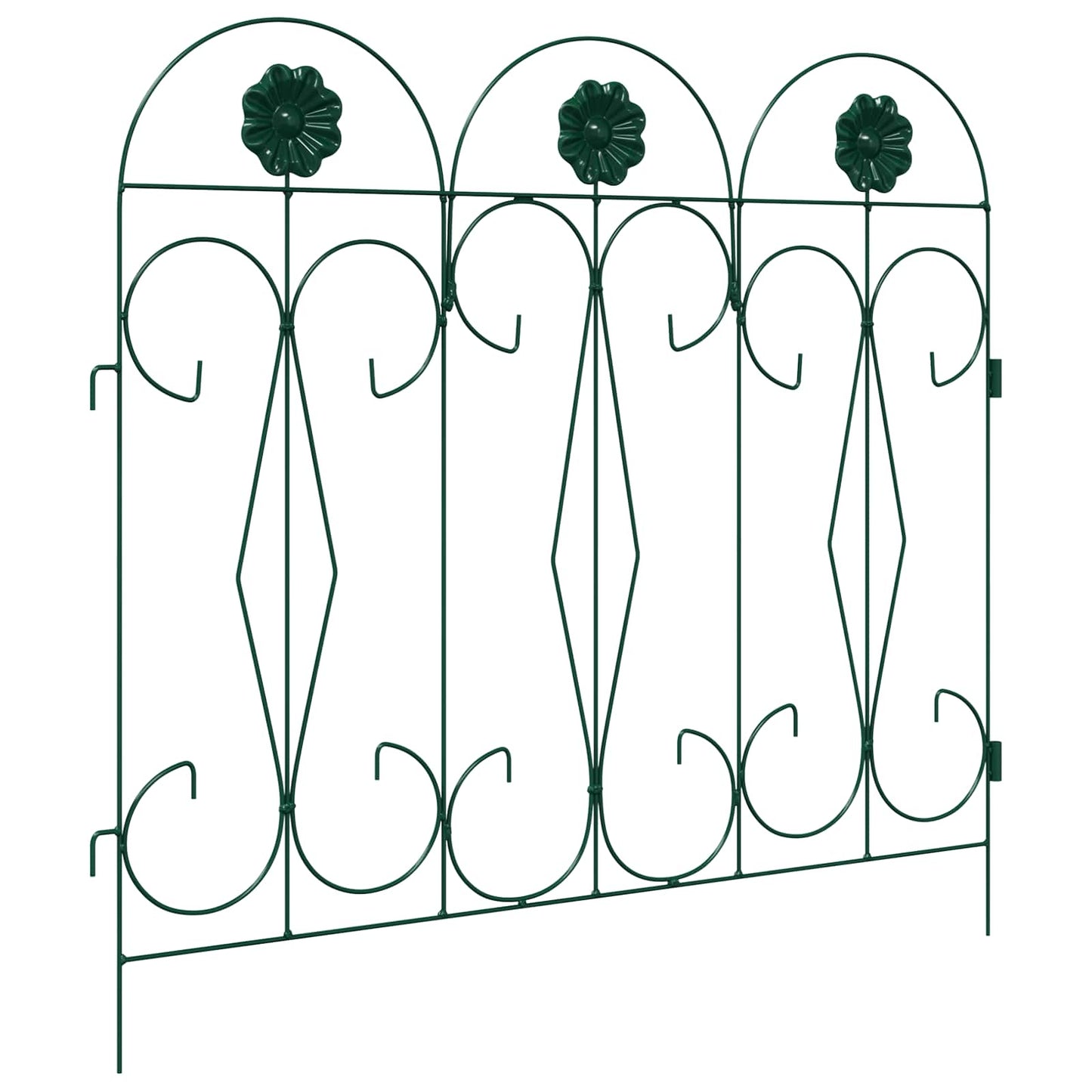 Garden Fence 5 pcs Green Steel