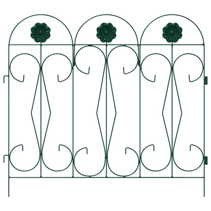 Garden Fence 5 pcs Green Steel