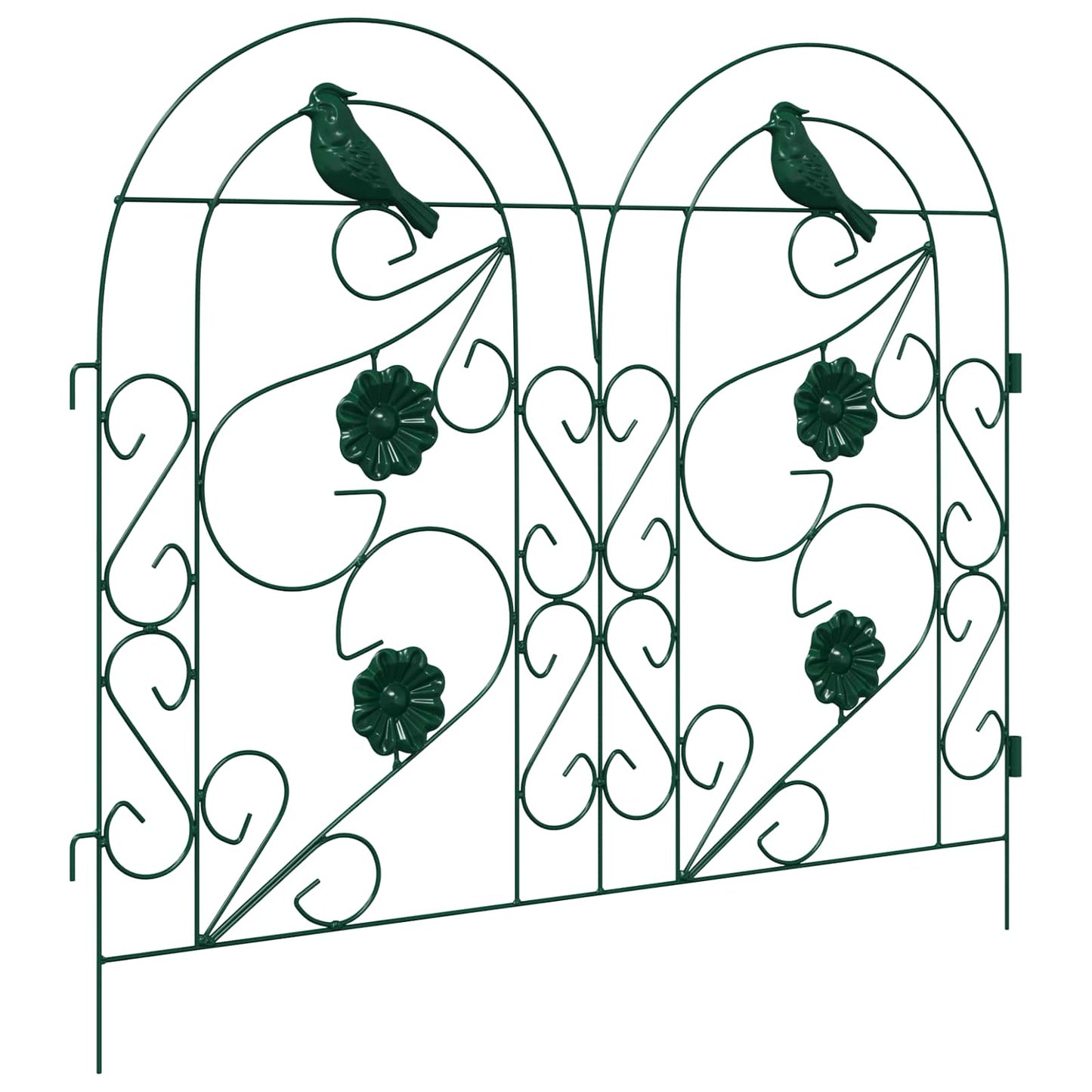 Garden Fence 5 pcs Green Steel