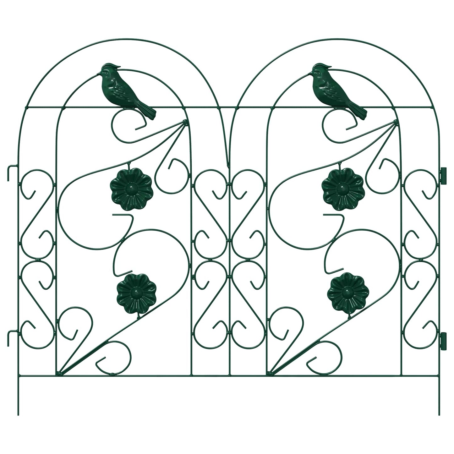 Garden Fence 5 pcs Green Steel