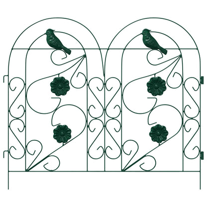 Garden Fence 5 pcs Green Steel
