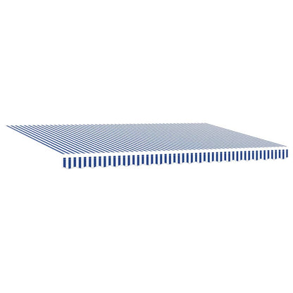 Retractable Awning Manual Blue and White 500 x 300 cm