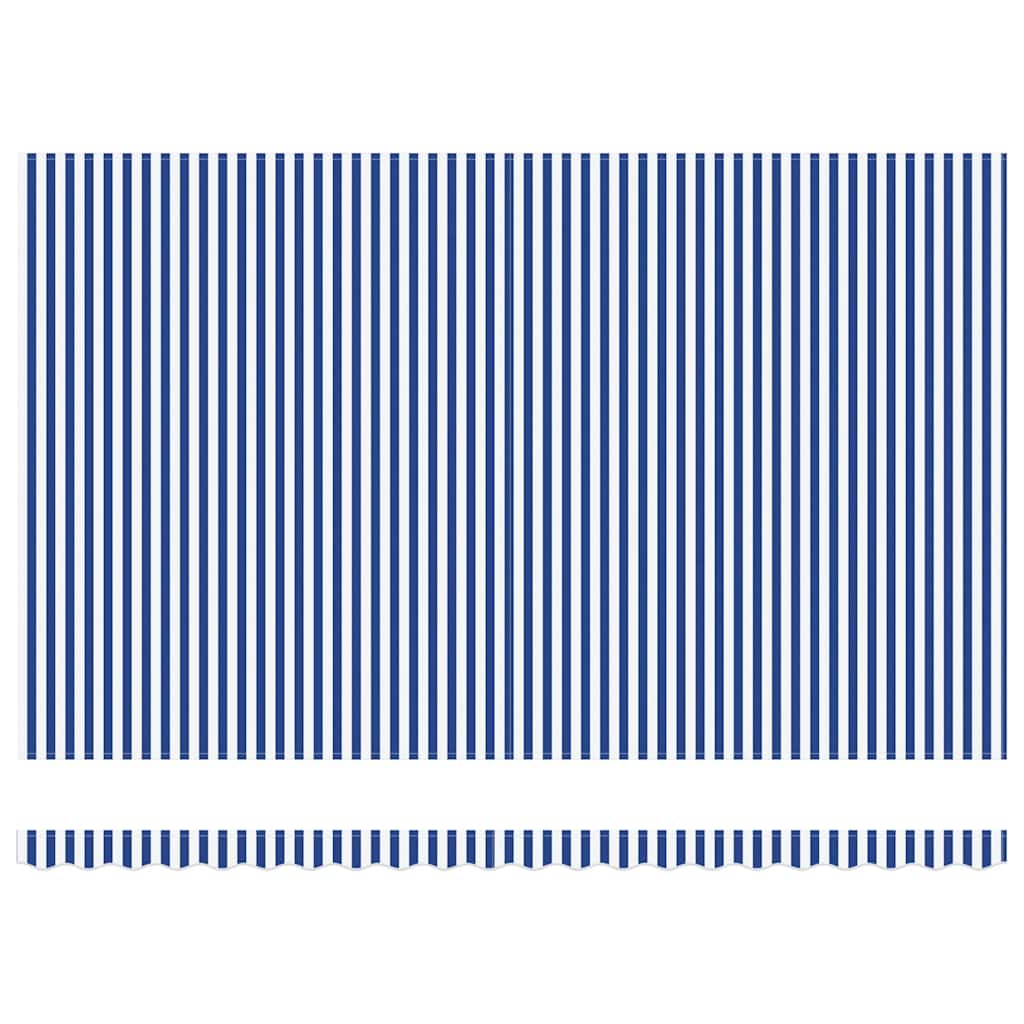 Retractable Awning Manual Blue and White 500 x 300 cm