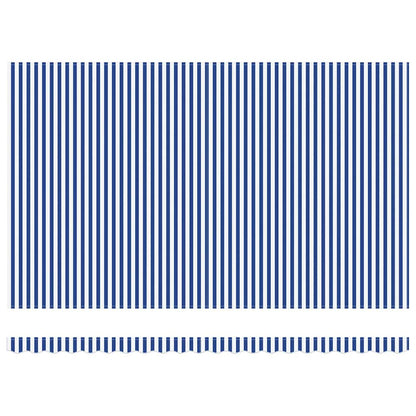 Retractable Awning Manual Blue and White 500 x 300 cm