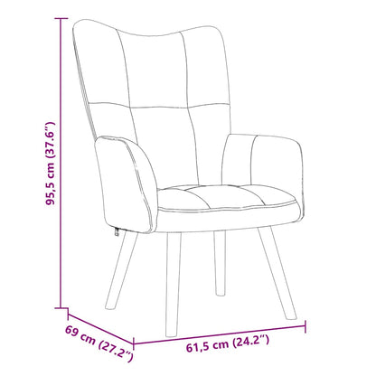 Relaxing Chair Light Grey Velvet