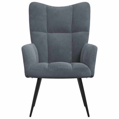 Relaxing Chair Dark Grey Velvet