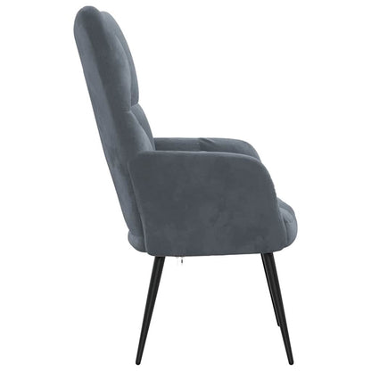 Relaxing Chair Dark Grey Velvet
