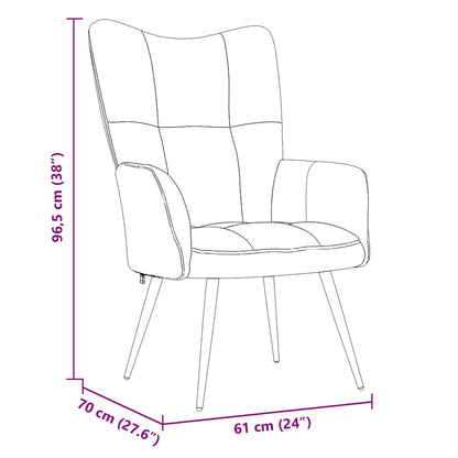 Relaxing Chair Dark Grey Velvet