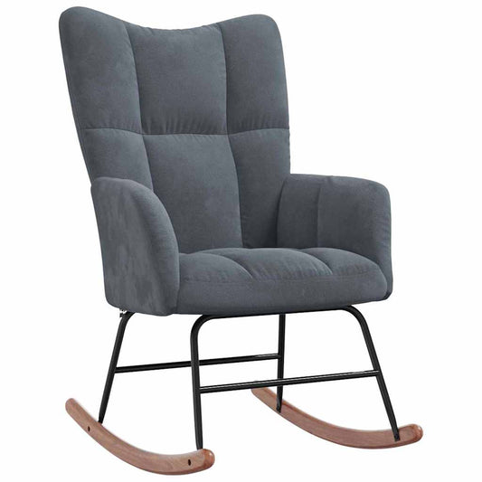 Rocking Chair Dark Grey 78 x 61 x 98 cm Velvet