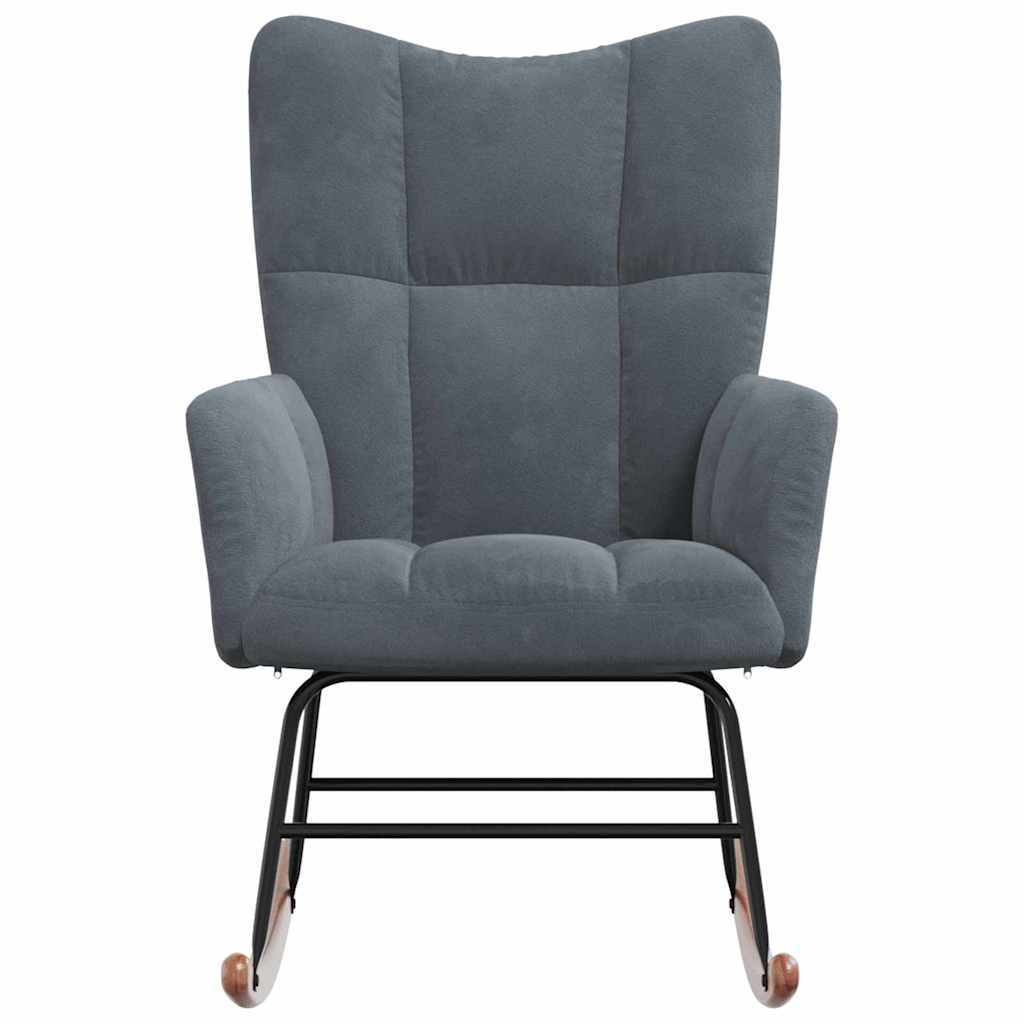 Rocking Chair Dark Grey 78 x 61 x 98 cm Velvet