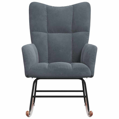 Rocking Chair Dark Grey 78 x 61 x 98 cm Velvet