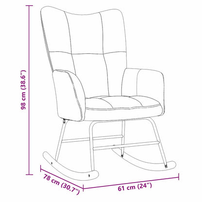 Rocking Chair Dark Grey 78 x 61 x 98 cm Velvet