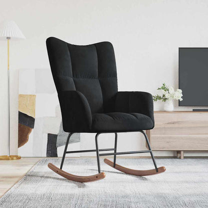 Rocking Chair Black 78 x 61 x 98 cm Velvet