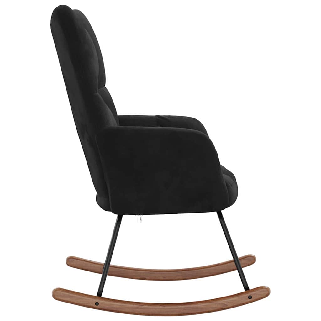 Rocking Chair Black 78 x 61 x 98 cm Velvet