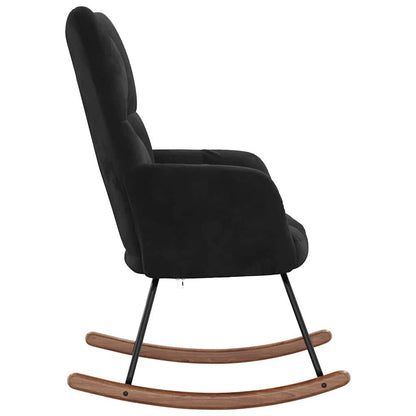 Rocking Chair Black 78 x 61 x 98 cm Velvet