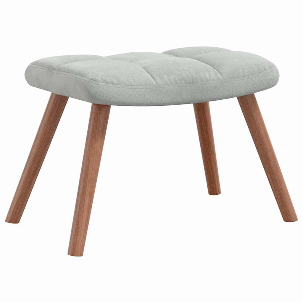 Rocking Chair with Footstool Light Grey 78 x 61 x 98 cm Velvet