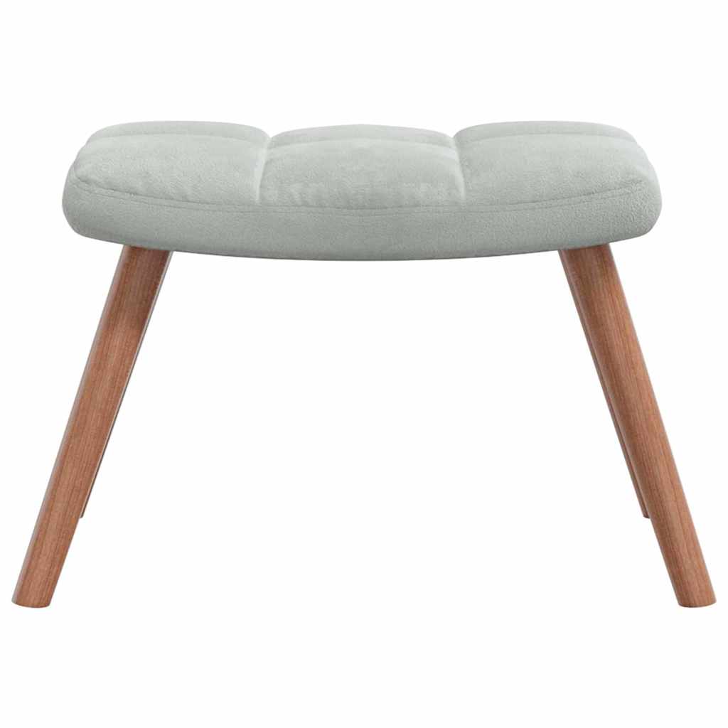Rocking Chair with Footstool Light Grey 78 x 61 x 98 cm Velvet