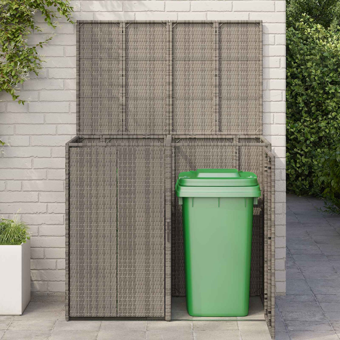 Box Garbage Bin Box 2 pcs Grey 130 x 80 x 115 cm Polyethylene