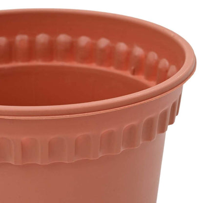 Plant Pots 6 pcs Brick Red Ø 12.5 x 10 cm Plastic
