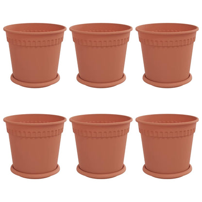Plant Pots 6 pcs Brick Red Ø 19 x 16 cm Plastic