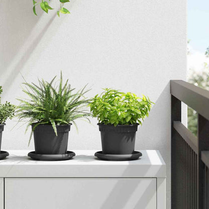 Plant Pots 6 pcs Black Ø 12.5 x 10 cm Plastic