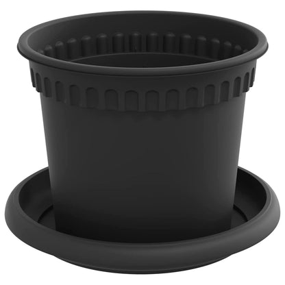 Plant Pots 6 pcs Black Ø 12.5 x 10 cm Plastic