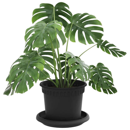 Plant Pots 6 pcs Black Ø 12.5 x 10 cm Plastic