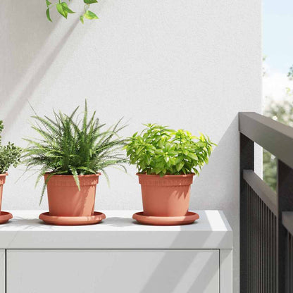 Plant Pots 24 pcs Brick Red Ø 12.5 x 10 cm Plastic