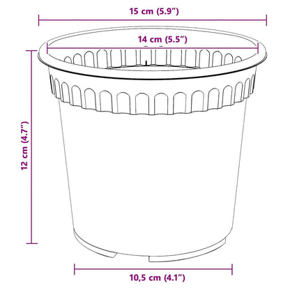Plant Pots 24 pcs Brick Red Ø 15 x 12 cm Plastic