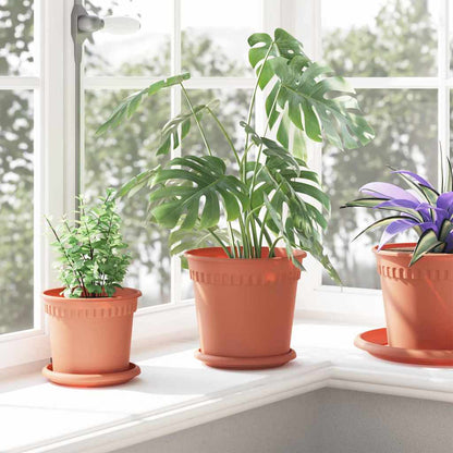 Plant Pots 24 pcs Brick Red Ø 19 x 16 cm Plastic