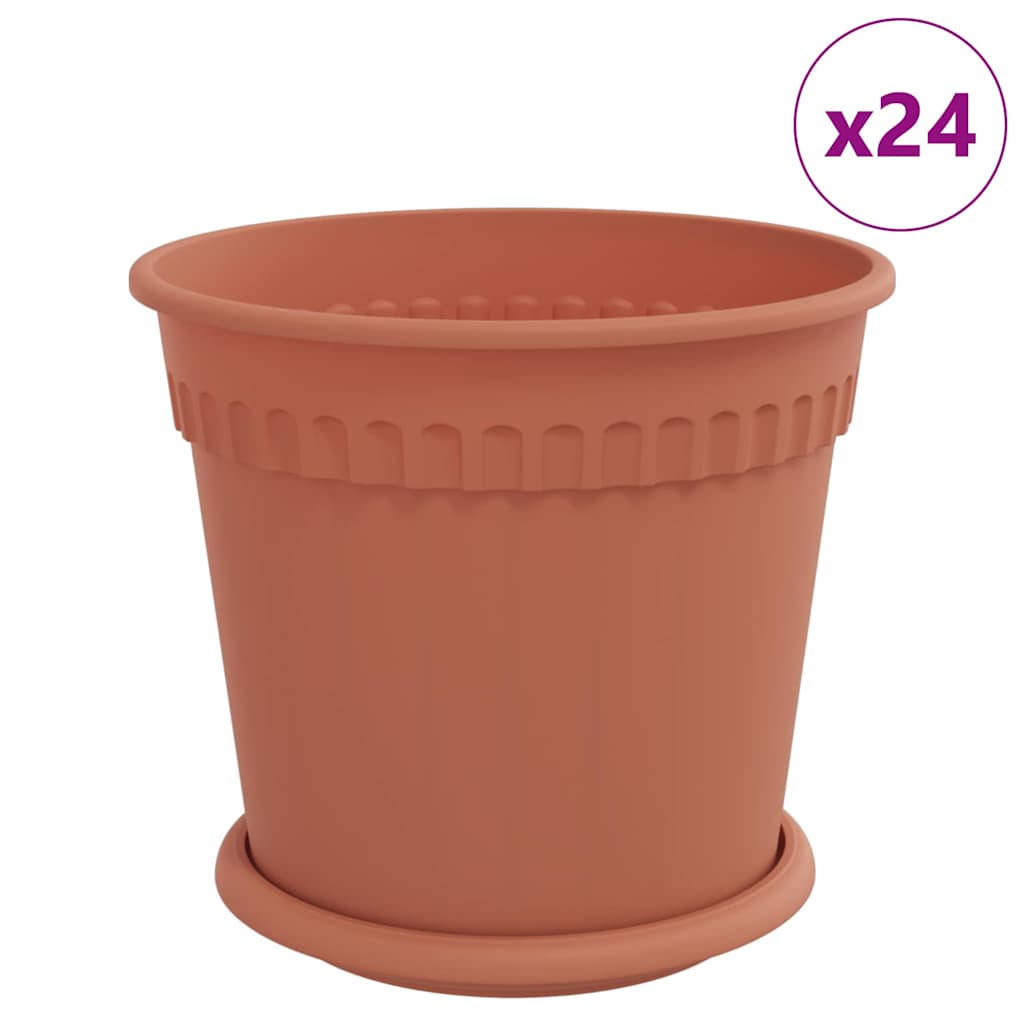 Plant Pots 24 pcs Brick Red Ø 19 x 16 cm Plastic